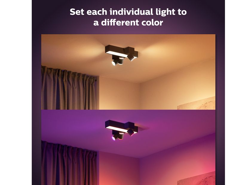 Philips Hue Centris Cross 3-er Spots 5.7W - schwarz