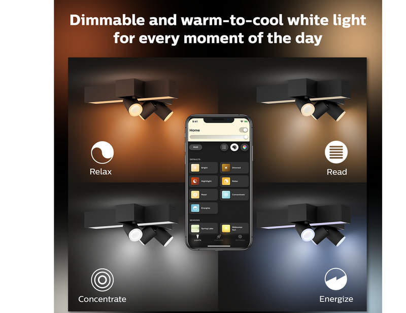 Philips Hue Centris Cross 3-er Spots 5.7W - schwarz