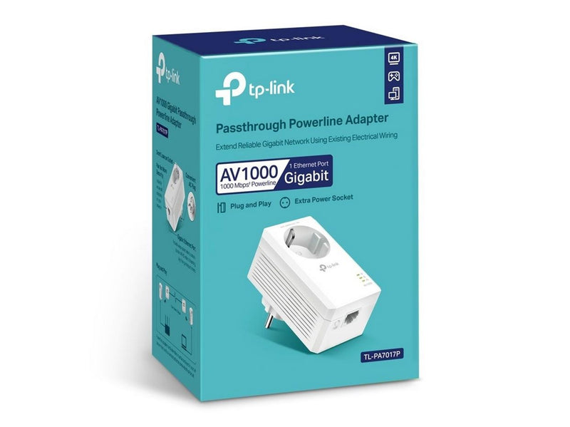 TP-Link Powerline TL-PA7017P AV1000 Gigabit Passthrough Powerline Adapter