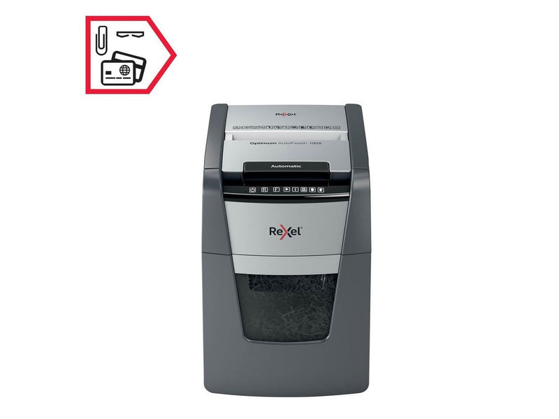 Rexel Optimum AutoFeed+ 100X Automatischer Aktenvernichter Partikelschnitt, P4