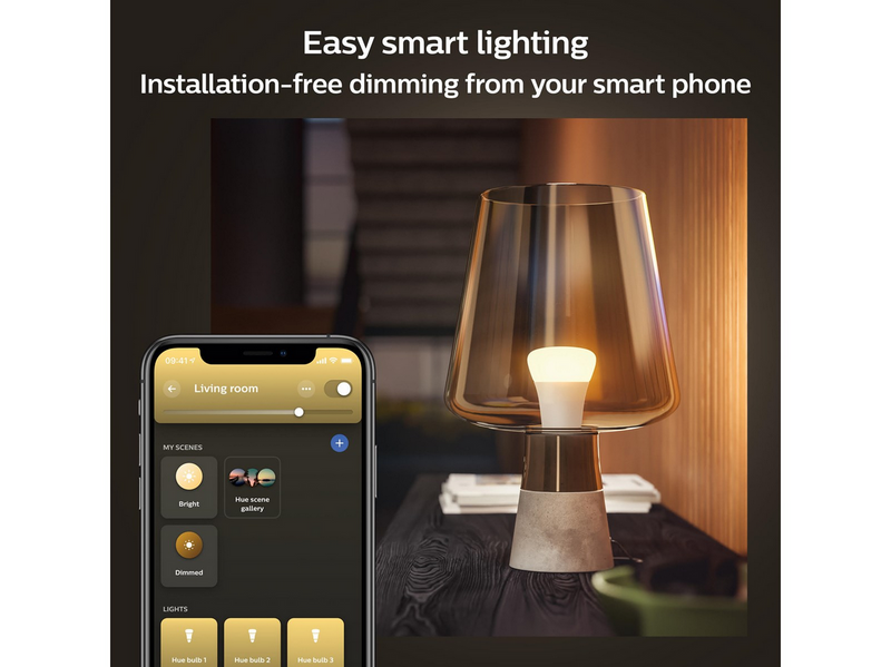 Philips Hue White A60 E27 Smart Bulb (4-pack)
