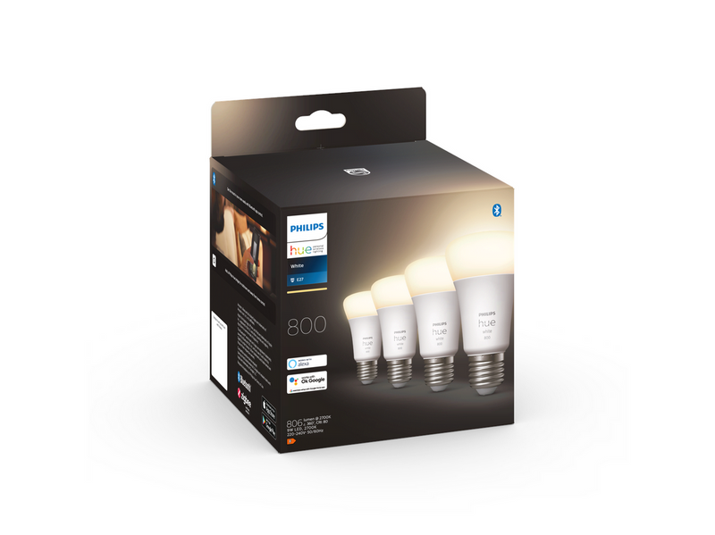 Philips Hue White A60 E27 Smart Bulb (4-pack)