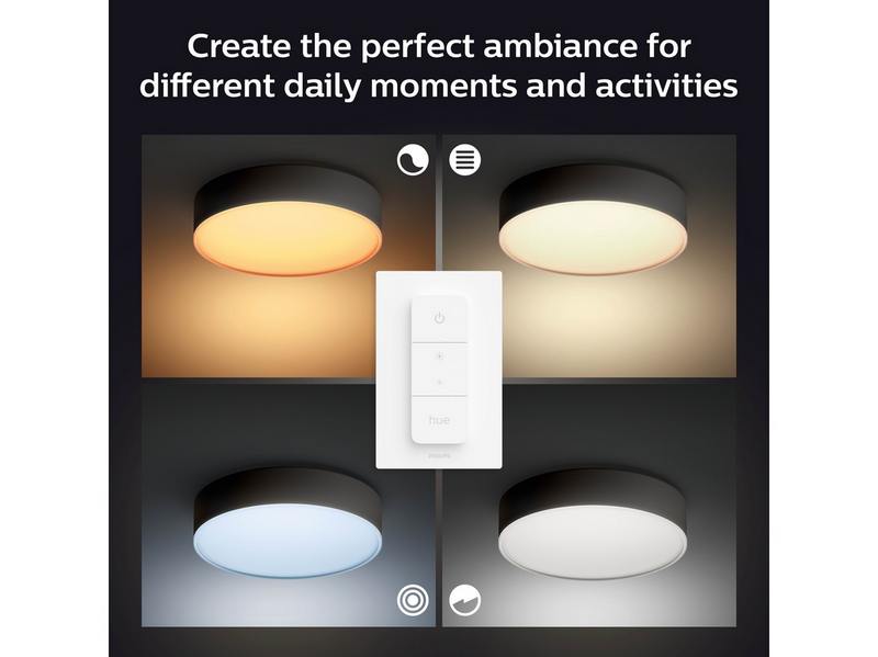 Philips Hue Enrave Small Ceiling Lamp - Black
