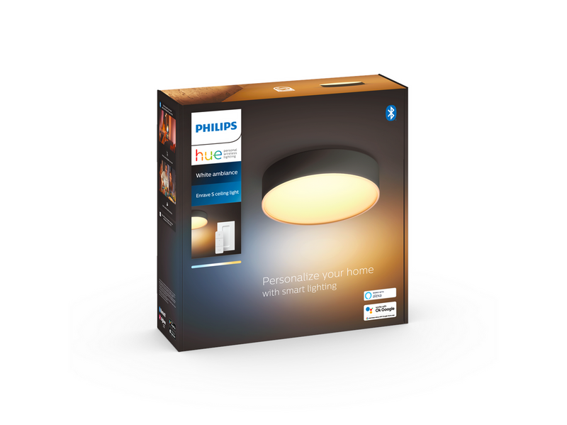 Philips Hue Enrave Small Ceiling Lamp - Black
