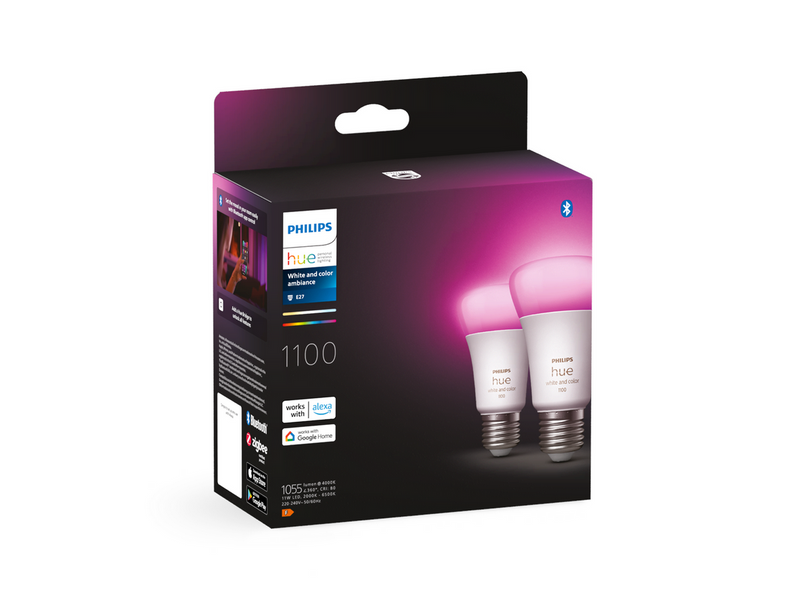 Philips Hue Color A60 E27 1100 Lumen - Doppelpack