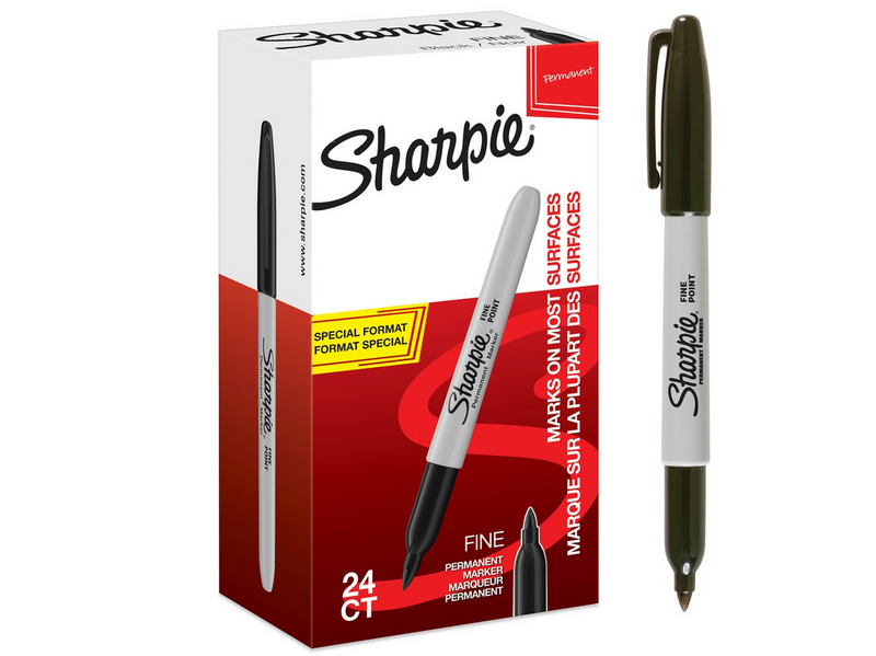 Sharpie Permanent Marker | Marker Stifte mit feiner Spitze | schwarz | 24 Stück