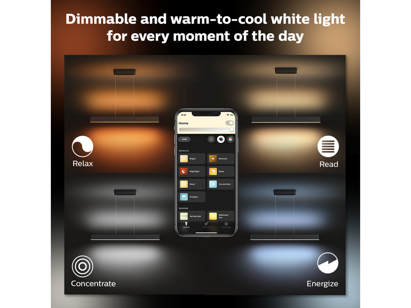 Philips Hue Ensis Pendelleuchte (Bluetooth, Schwarz)