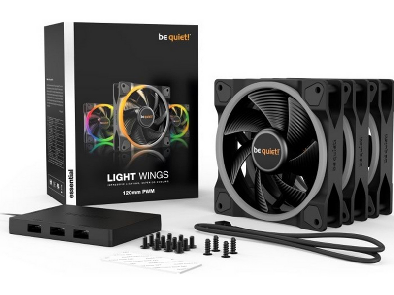 be quiet! LIGHT WINGS 120mm PWM - triple pack - Gehäuselüfter - 120mm - Schwarz