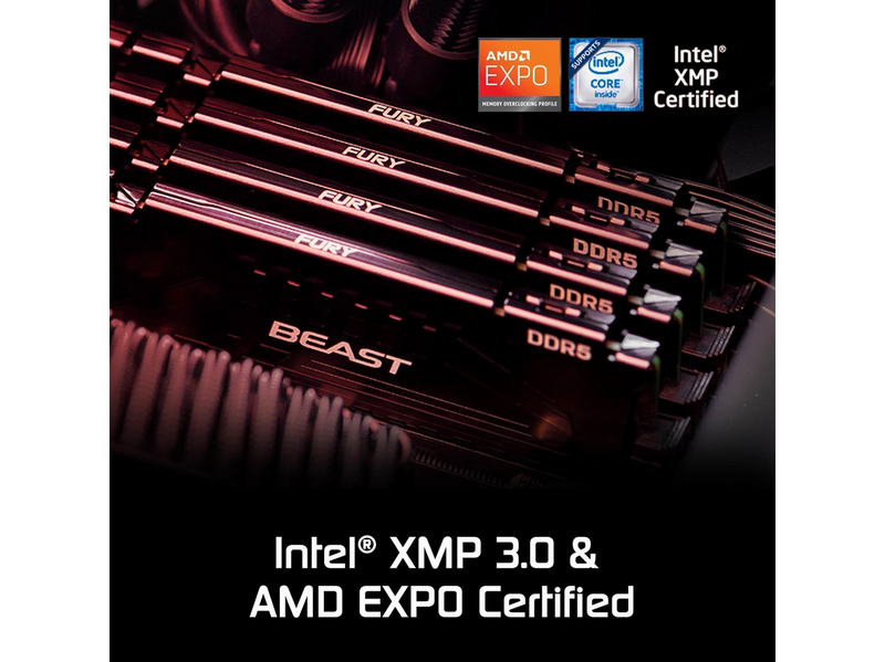 Kingston FURY Beast DDR5-5600 - 32GB - CL40 - Dual Channel (2 pcs) - Intel XMP