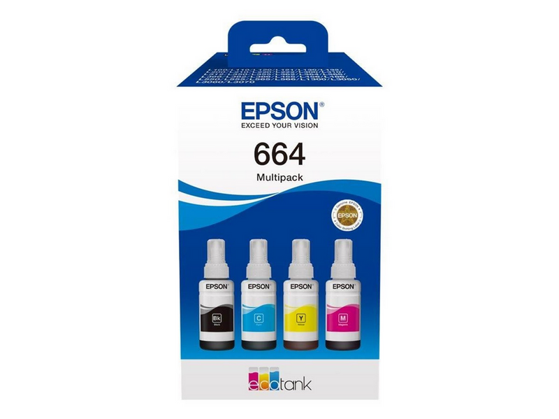 Epson EcoTank 664 / 4-Pack (Black Yellow Cyan Magenta) Ink