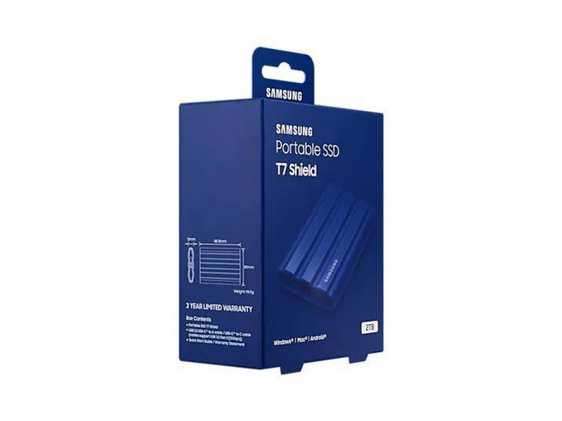 Samsung Portable SSD T7 Shield - 1TB - Blau - Extern SSD - USB 3.2 Gen 2