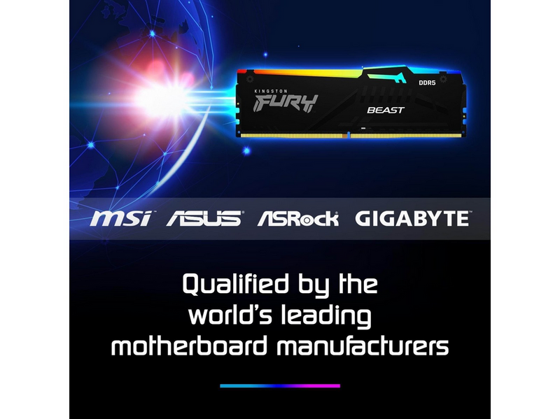 Kingston FURY Beast RGB DDR5-5600 - 16GB - CL40 - Dual Channel (2 pcs) - Intel
