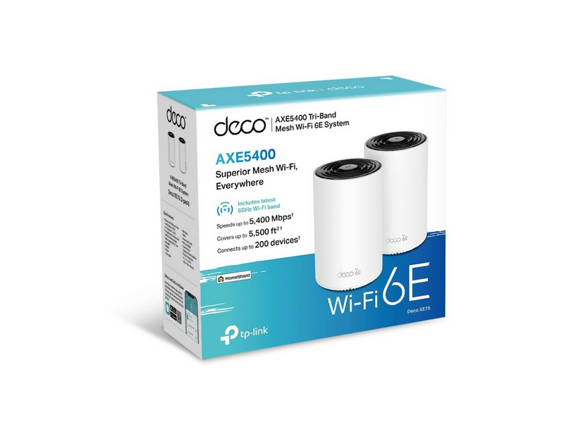 TP-Link Deco XE75 (2-PACK) AXE5400 Tri-Band Mesh Wi-Fi 6E System - Wireless