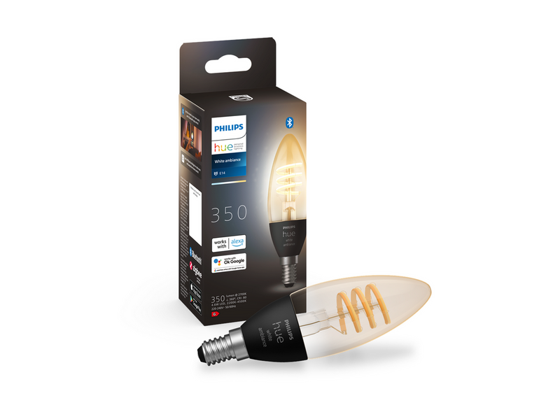 Philips Hue White Ambiance Filament E14 Candle 1-Pack