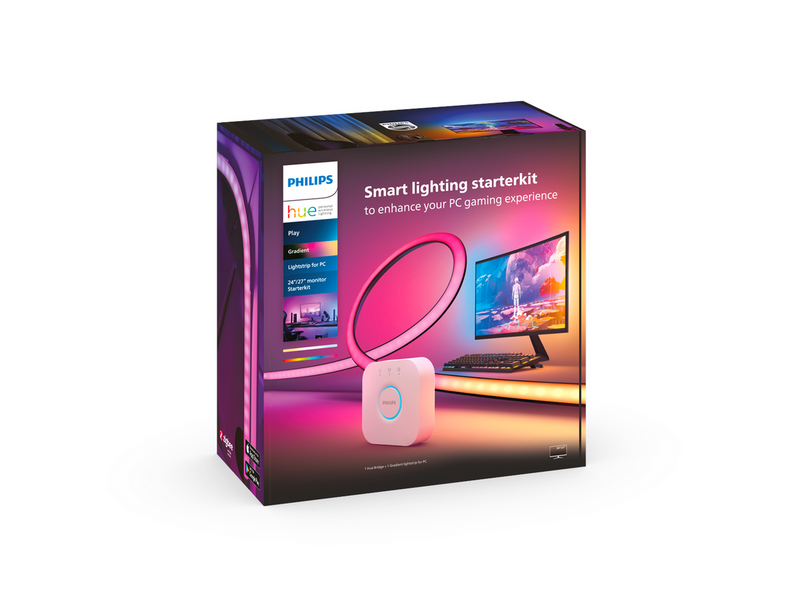 Philips Hue Play Gradient PC Lightstrip 24-27" + Hue Bridge