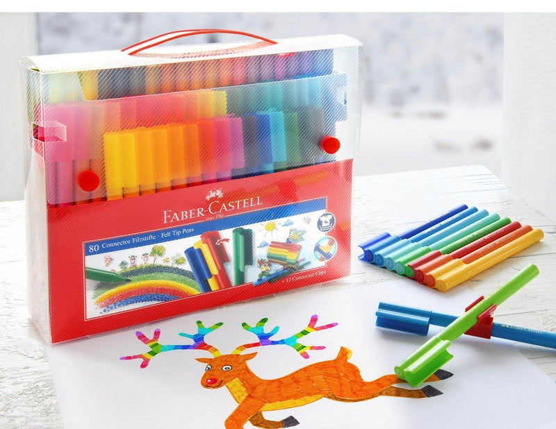 Faber-Castell Koffer Connector Filzstifte 80-teilig