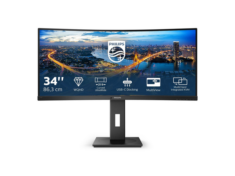 34" Philips B Line 346B1C - 3440x1440 (UWQHD) - 100Hz - VA - 90W USB-C - KVM