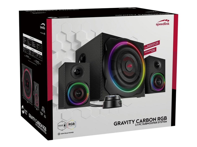 Speed-Link SPEEDLINK GRAVITY CARBON RGB - 2.1 PC-Lautsprecher