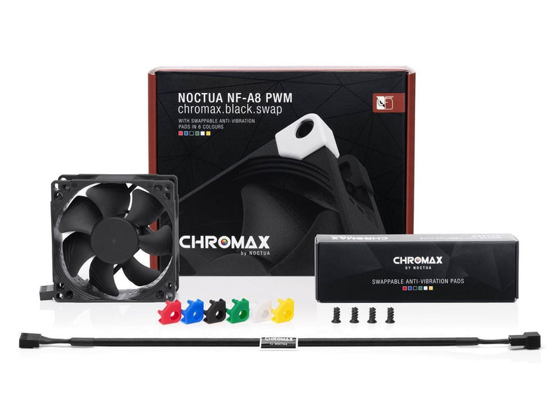 Noctua NF-A8 PWM chromax.black.swap - Gehäuselüfter - 80mm - Schwarz - 17 dBA