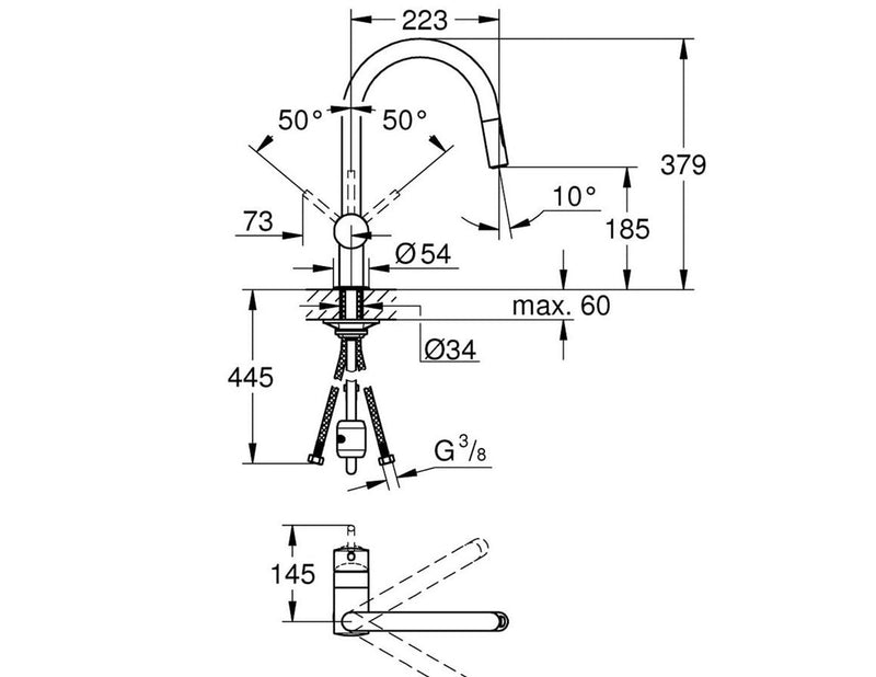 Grohe Minta, Einhand-Spültischbatterie, DN 15, chrom