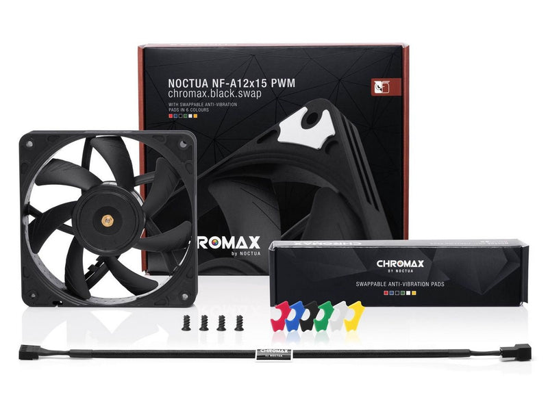 Noctua NF-A12x15 PWM Chromax.black.swap - Gehäuselüfter - 120mm - Schwarz - 24