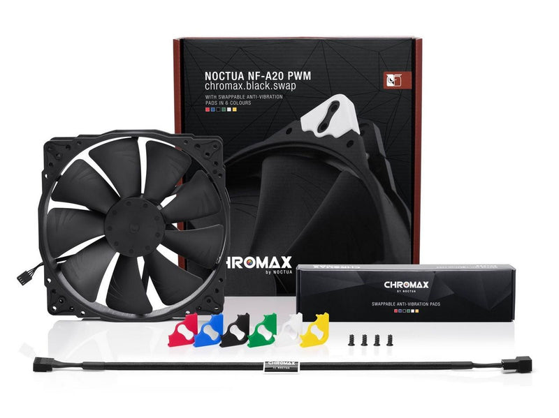Noctua NF-A20 PWM chromax.black.swap - Gehäuselüfter - 200mm - Schwarz - 18 dBA