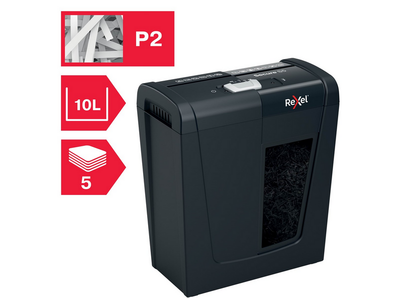 Rexel Secure S5 Aktenvernichter, Streifenschnitt, P2, 5 Blatt