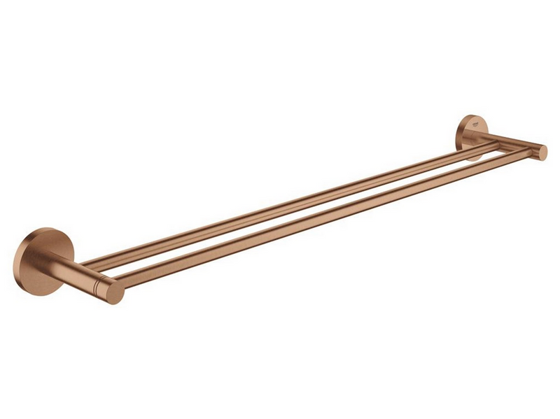 Grohe Essentials, Doppel-Badetuchhalter, warm sunset gebürstet