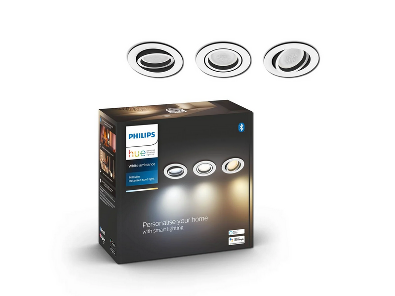 Philips Hue Milliskin Recessed Spotlight 3-Pack — White Ambiance