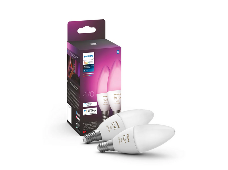 Philips Hue Color E14 B39 Candle Light - 2-pack