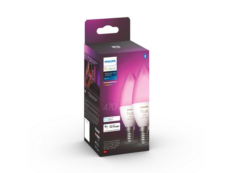 Philips Hue Color E14 B39 Candle Light - 2-pack