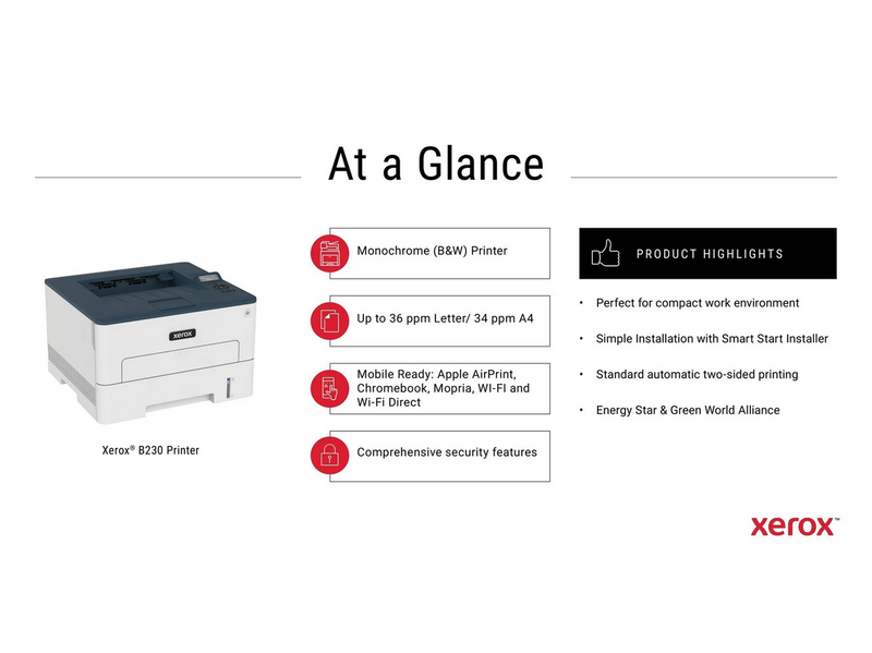 Xerox B230 Mono Laser printer (B230V/DNI) - Einfarbig - Laser