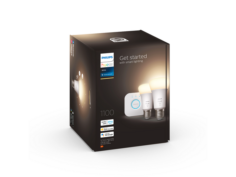 Philips Hue White A60 E27 1100 Lumen - Starter Kit With 2 Bulbs