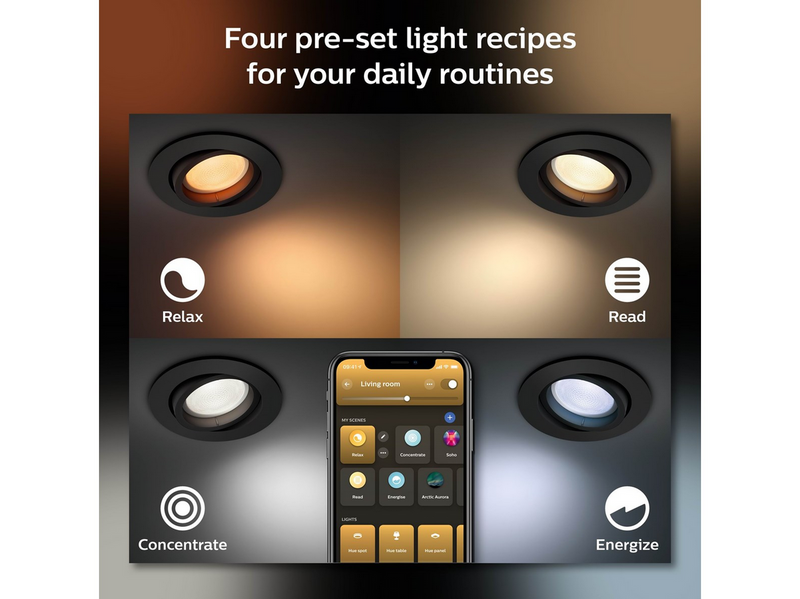 Philips Hue Centura Recessed Spotlight Round - Black