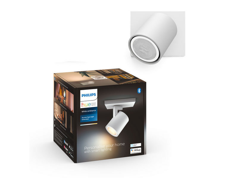 Philips Hue Runner Single Spotlight - White - No Dimmer Switch