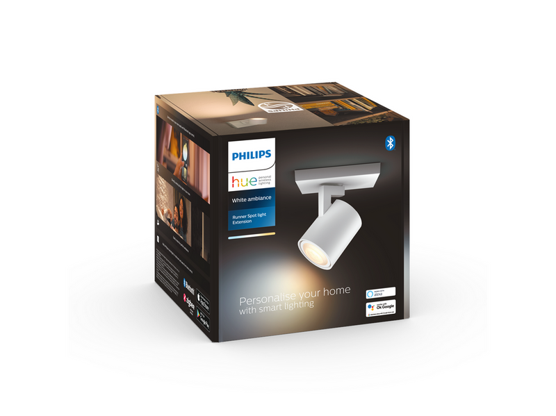 Philips Hue Runner Single Spotlight - White - No Dimmer Switch