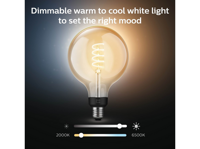 Philips Hue G125 E27 Giant Globe Glas mit Glühfaden