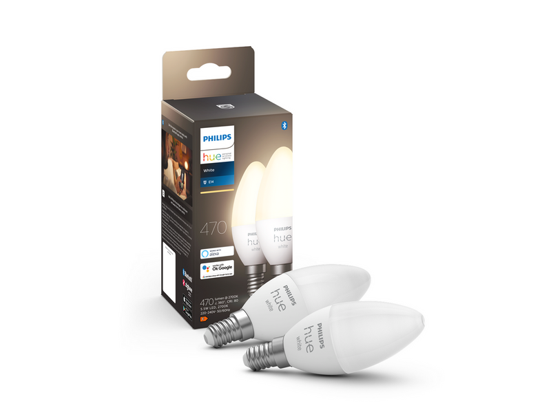 Philips Hue White E14 B39 Candle Light - 2-pack