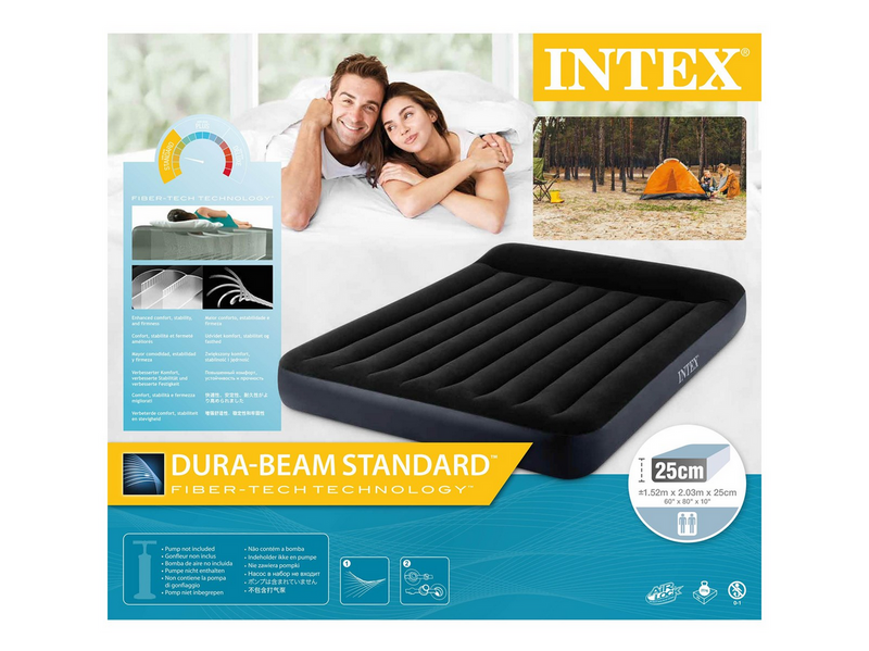 Intex Queen Dura-Beam Pillow Rest Classic Luftbett 152x203x25cm