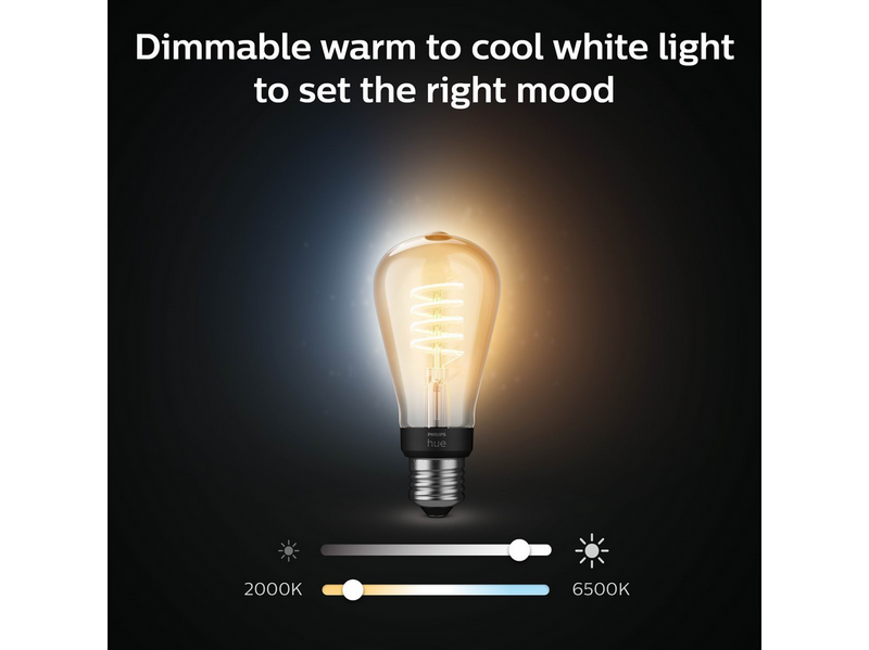 Philips Hue ST64 E27 Edison Lampe mit Glühdraht