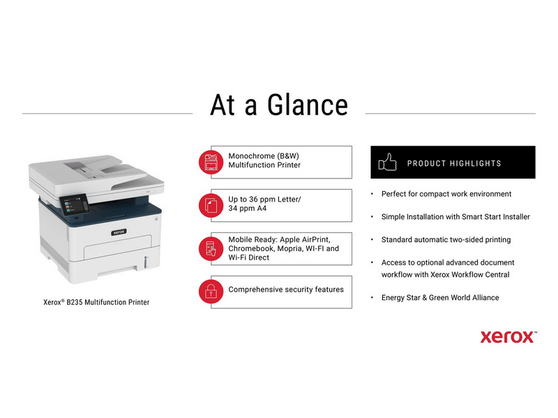 Xerox B235 Mono Laser All in One (B235V/DNI) Multifunktion - Einfarbig - Laser