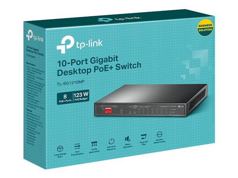 TP-Link TL-SG1210MP 10-Port Gigabit Desktop Switch with 8-Port PoE+