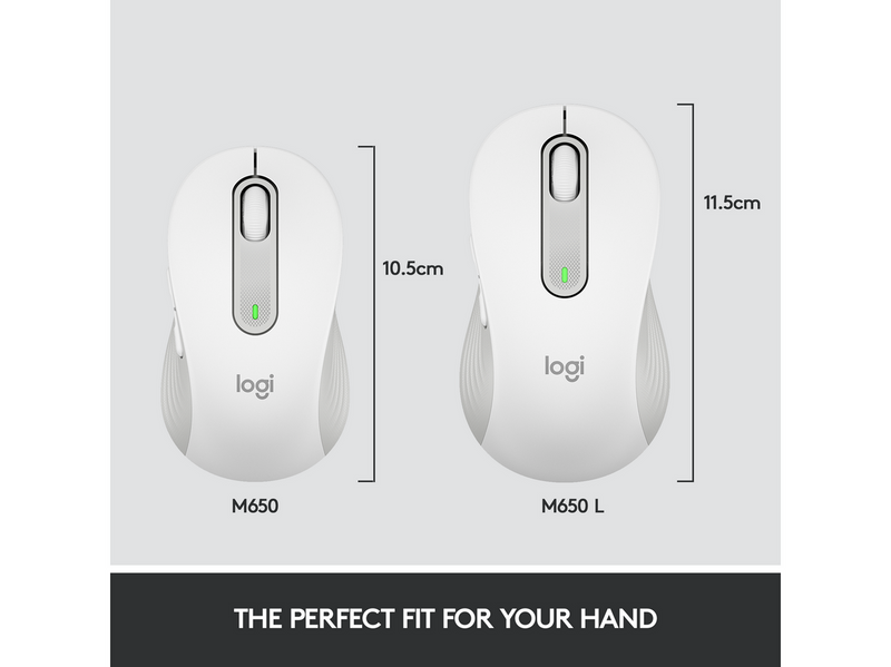 Logitech Signature M650 Wireless Off-White - Maus (Weiß)