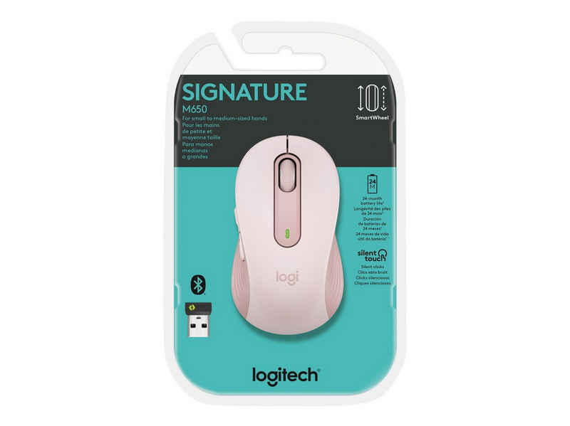 Logitech Signature M650 Wireless Rose - Maus (Pink)