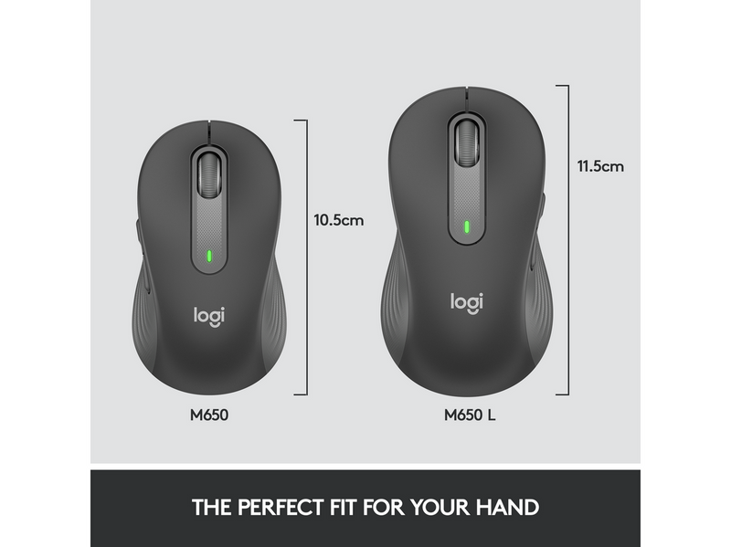 Logitech Signature M650 Wireless Graphite - Maus (Schwarz)