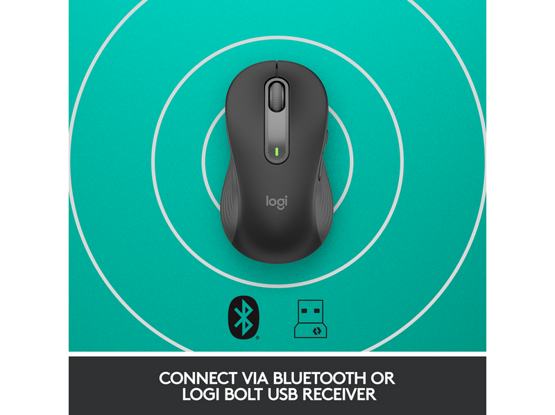 Logitech Signature M650 Large Wireless Graphite (Left Handed) - Maus (Schwarz)