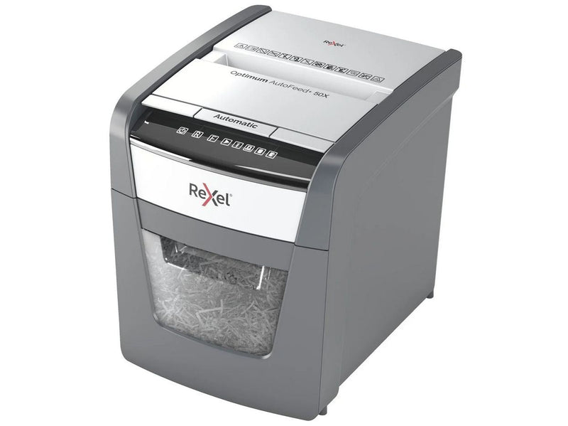 Rexel Optimum AutoFeed+ 50X Automatischer Aktenvernichter Partikelschnitt, P4