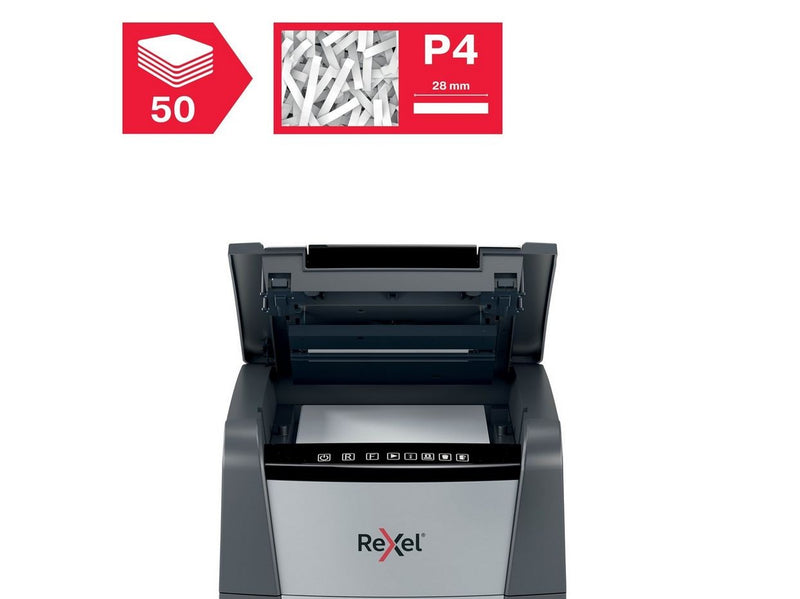 Rexel Optimum AutoFeed+ 50X Automatischer Aktenvernichter Partikelschnitt, P4