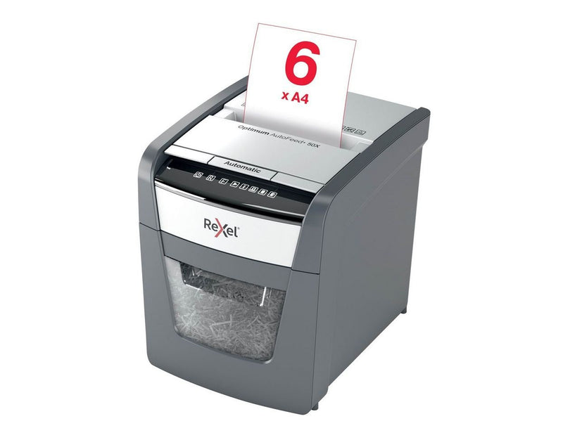 Rexel Optimum AutoFeed+ 50X Automatischer Aktenvernichter Partikelschnitt, P4