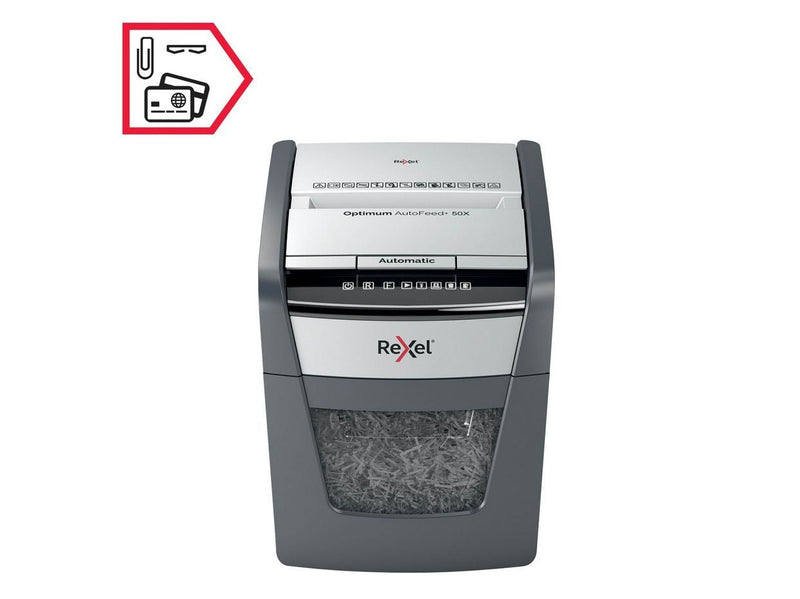 Rexel Optimum AutoFeed+ 50X Automatischer Aktenvernichter Partikelschnitt, P4